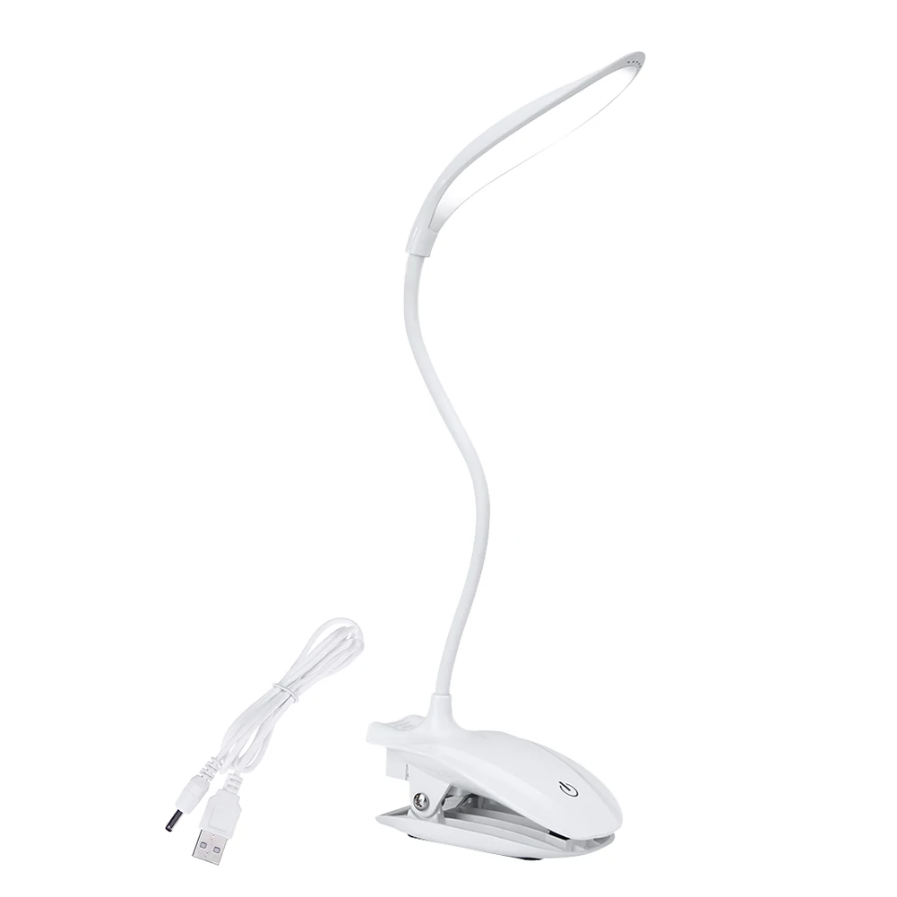 

Clip On Night Light Eye Protection USB Rechargeable Bedroom Reading Foldable LED Desk Lamp Home Office Flexible Gooseneck ABS