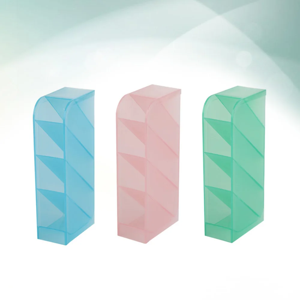 

3pcs Multifunctional Pen Holder Pen Container Box Pen Desktop Storage Container for Student Office School (Random Color)