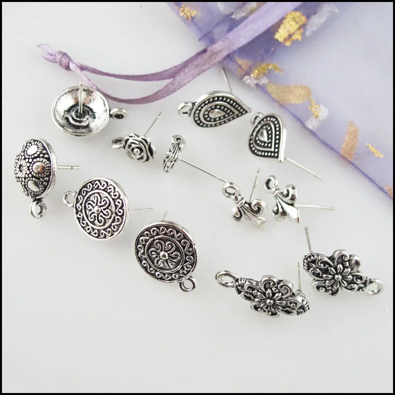 Модные новые круглые серьги с цветочной проволокой крючки соединители тибетское