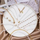 Ожерелье-чокер Vienkim с искусственным жемчугом женское, винтажное Элегантное свадебное Ювелирное Украшение, белый цвет, 2021