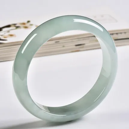 

Zheru Jewelry Natural Burmese Jadeite Light Green 54-64mm Bracelet Elegant Princess Jewelry Best Gift