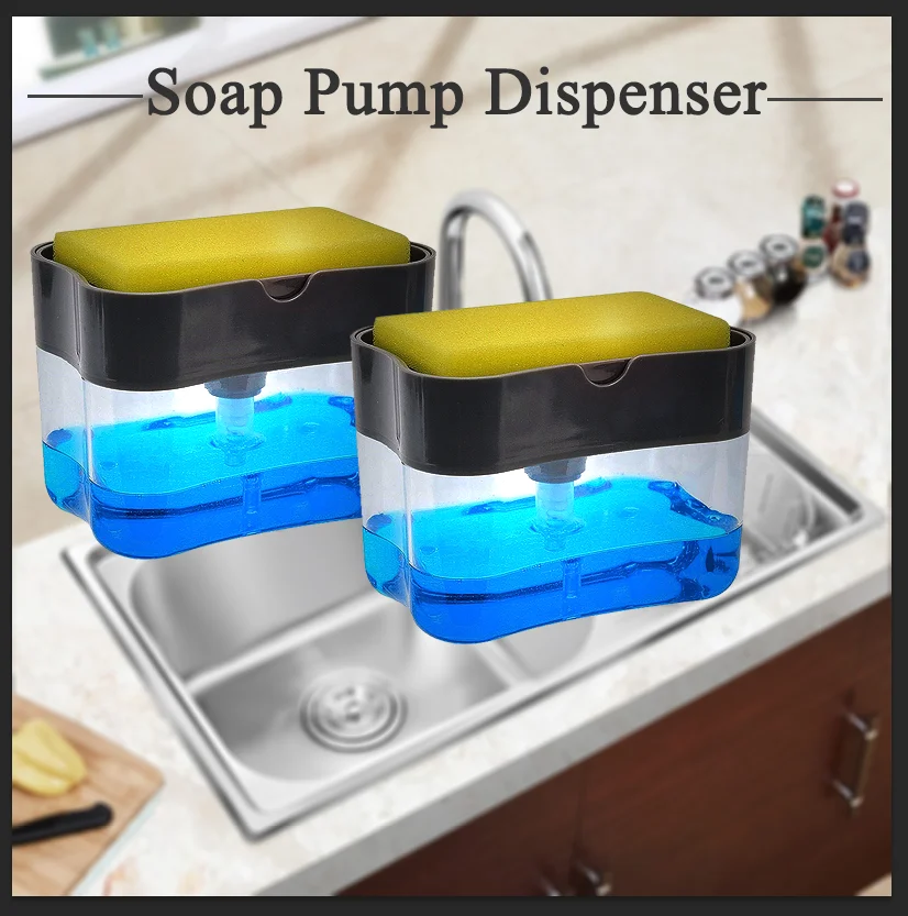 Диспенсер для мыла с держателем губки контейнер жидкого Ручной пресс органайзер