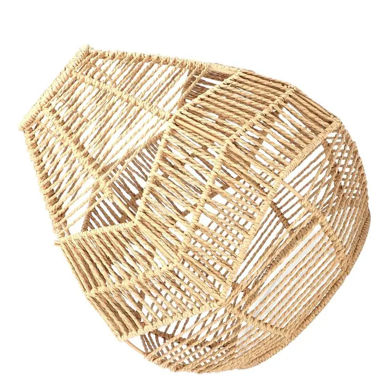 

Imitation Rattan Lamp Cover Handmade Woven Chandelier Retro Lampshade