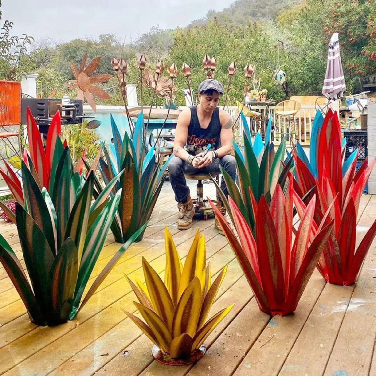 Сделай Сам железная садовая статуя текилы скульптура орнамент для наружного