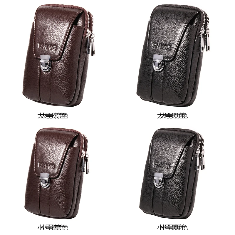 Мужская сумка из натуральной мягкой кожи с карманом для мобильного телефона