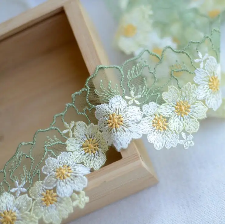 2 м/лот 6 см ширина Роскошная тонкая зеленая фиолетовая бежевая кружевная отделка