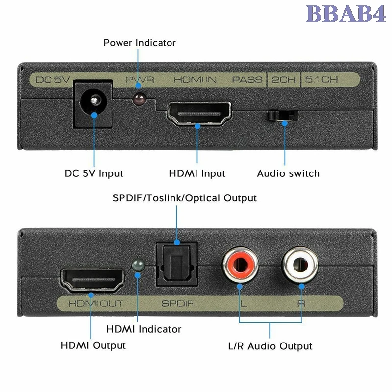 1080P Аудио экстрактор преобразователь сплиттер HDMI в и оптический SPDIF + RCA L/R |