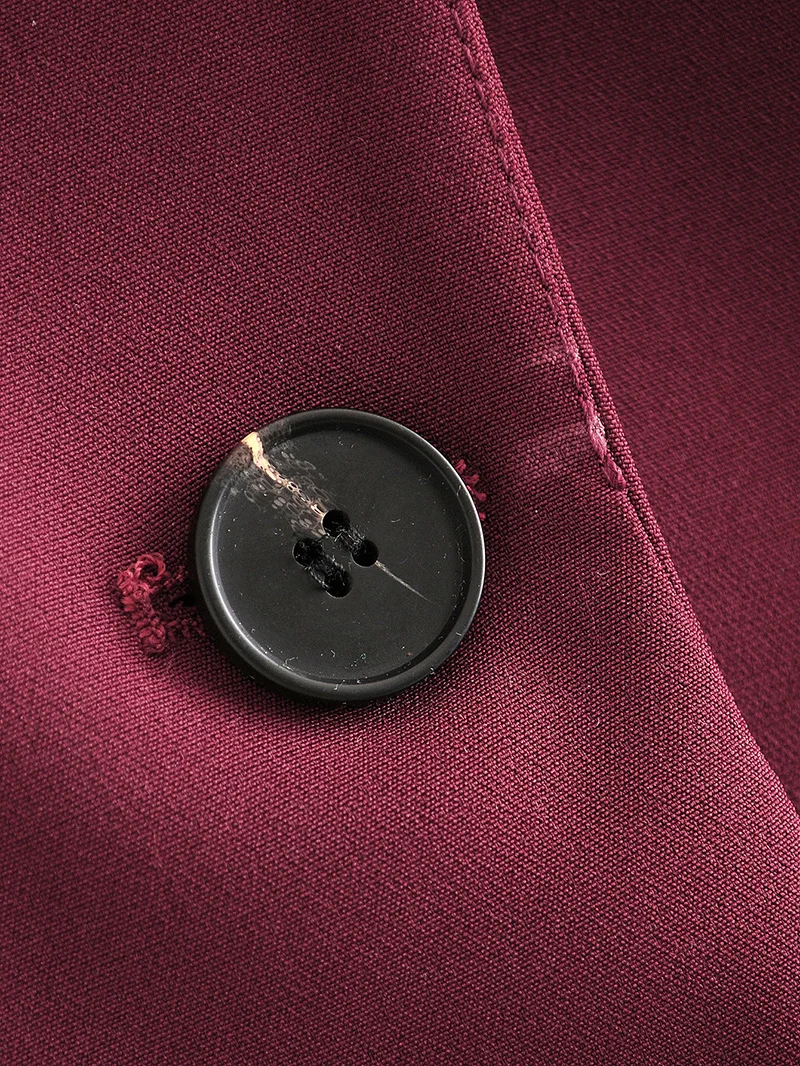 

Ladies mid-length jacket 2020 New Fall Women's Loose Maroon Women's Blazer Casual long sleeve feminine suit office