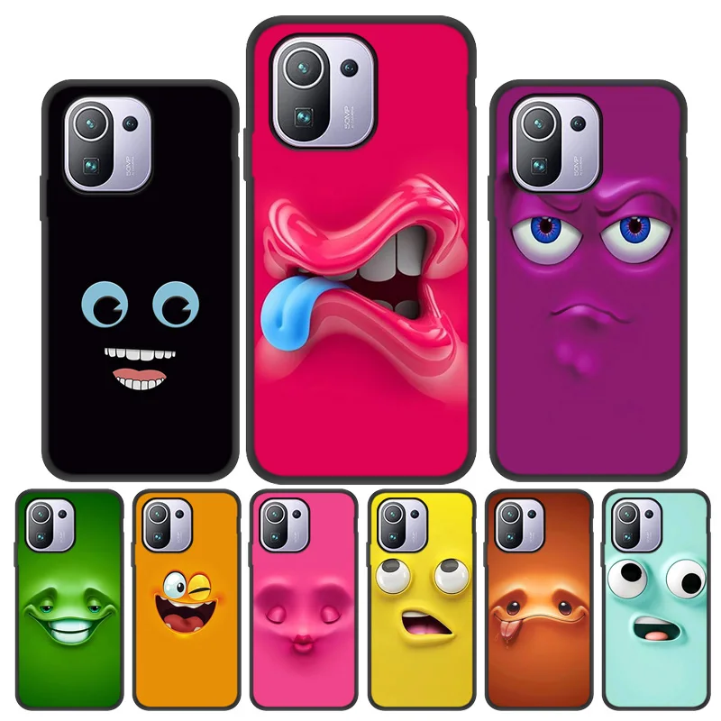 funny face phone case for xiaomi redmi note 10 9 8 7 pro 9s 10s 8t case funda on xiaomi mi 11 lite 11t pro ultra note10 9a cover free global shipping