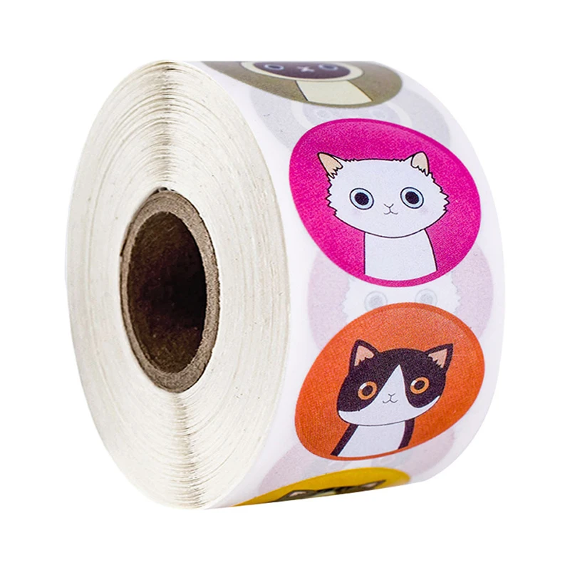 

500Pcs Cartoon Animal Reward Encouragement Waterproof Stickers Roll Toys For Kids DIY Sticker Children New Arrival