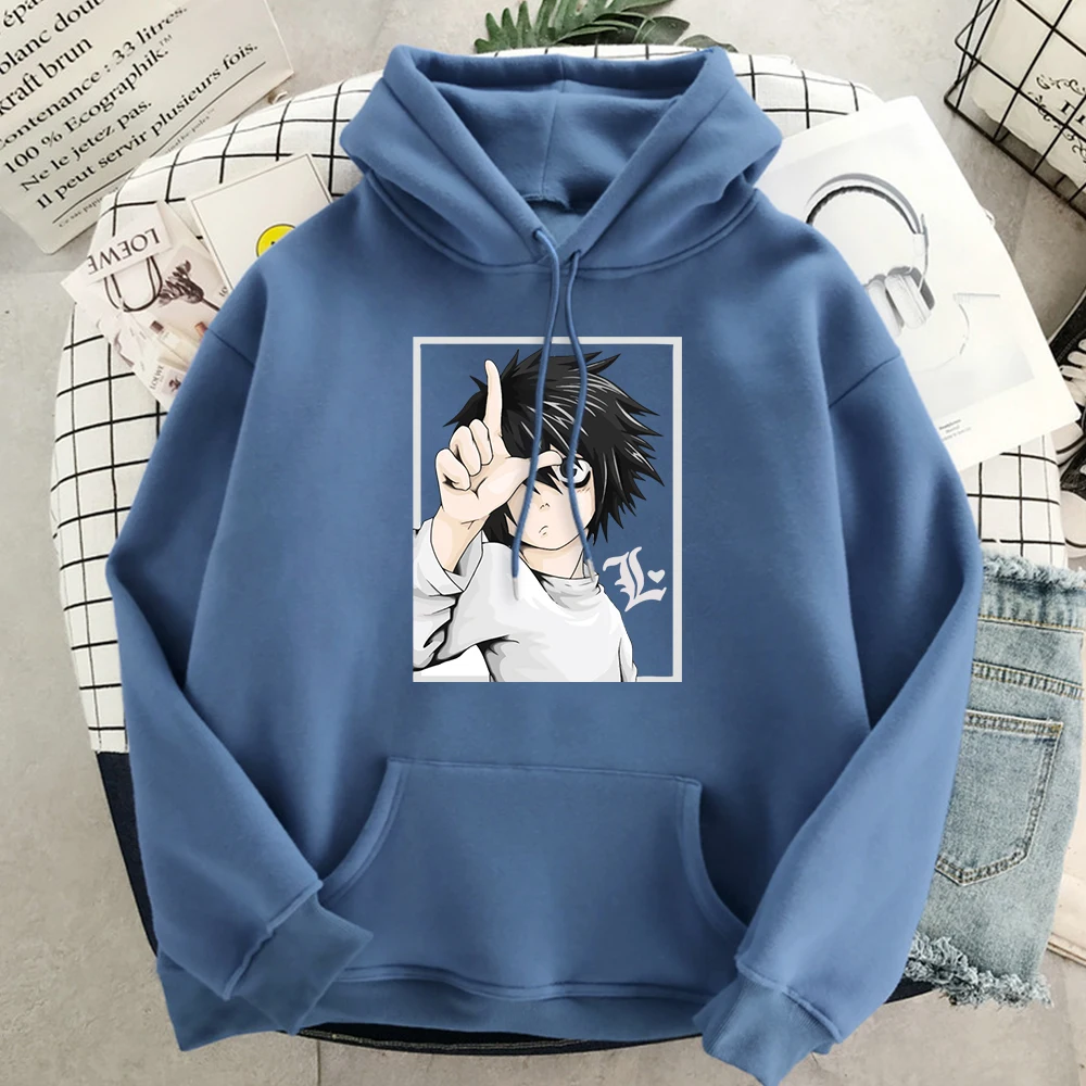 

Clothes Mmen F Japanese Anime Death Note Printing Hoodies Male Oversized Casual Loose Man Tops Thirteen colorS Mens Hoodies Slim