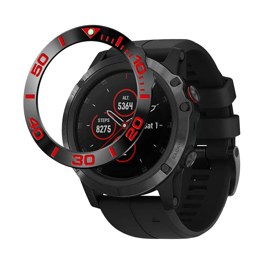 RD Ouhaobin кольцо с ободком для Garmin Fenix 5X Plus, кольцо для часов, клейкая крышка, металлический чехол с защитой от царапин для Garmin, умный Браслет - Цвет: RD