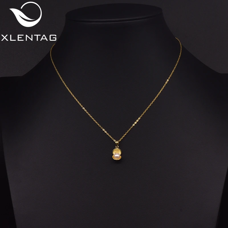 

Xlenag Natural Freshwater Shellshaped White Pearl Pendant Necklace Gift Best Friend Party Birthday Gift Necklace Jewelry GN0223