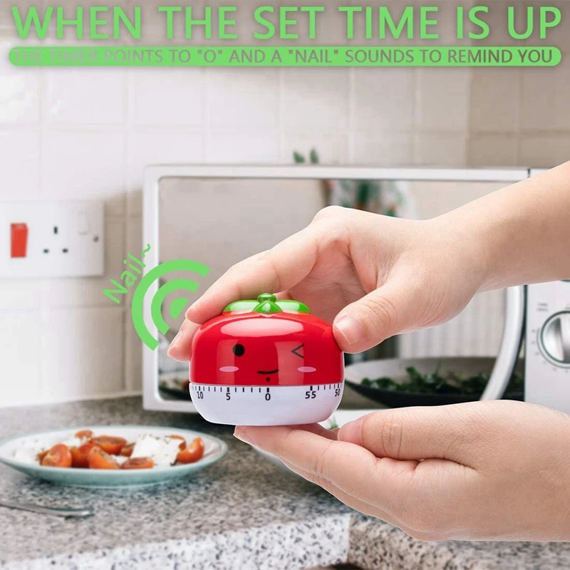 

Kitchen Timer,60-Minutes Mechanical Timer Cute Wind Up Timer No Batteries Egg Timer Size Manual Timer Cooking Timer