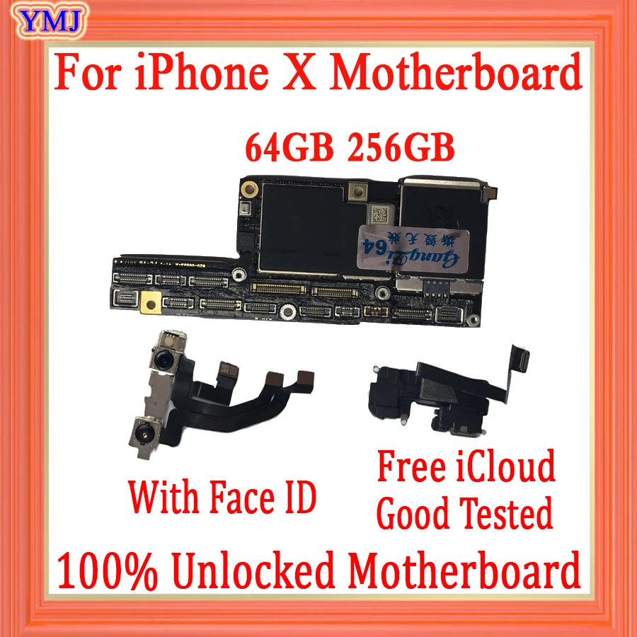 100% оригинальная материнская плата для iPhone X 64 Гб/256 ГБ с/без распознавания лица