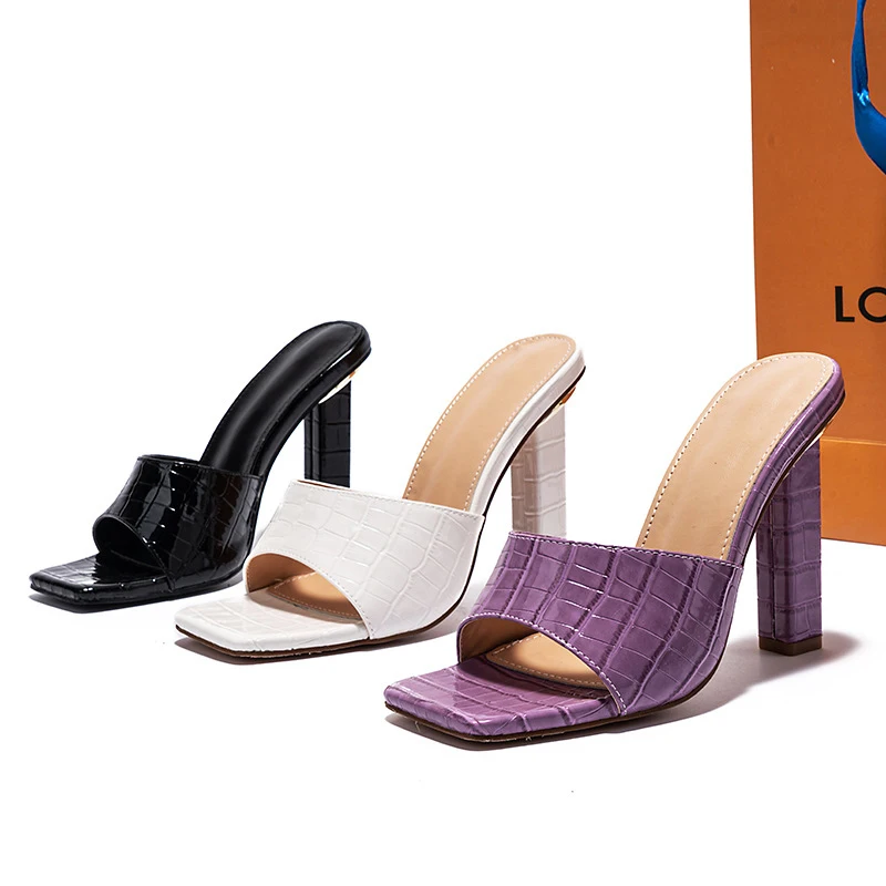 

2021 summer new style solid color casual open-toed high-quality all-match outdoor stiletto high-heeled women's sandals