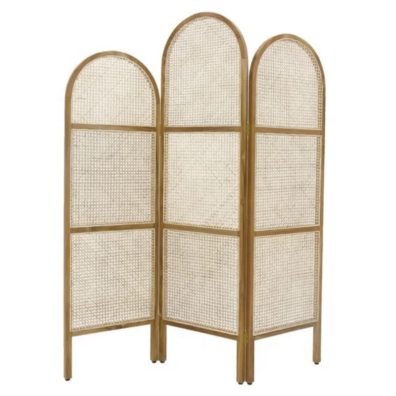 

Cane Webbing Divider - Folding Screen - Vintage Room Divider Good Quality