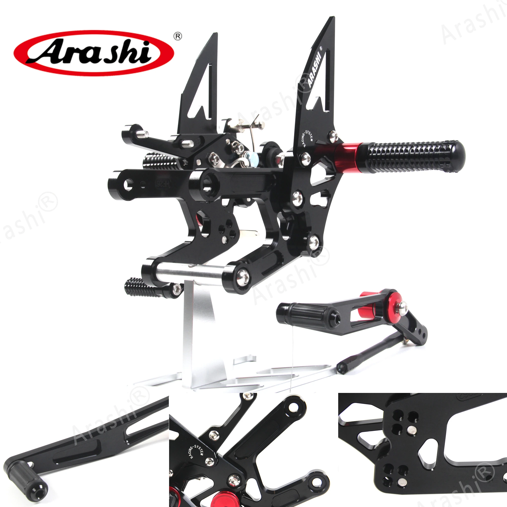Arashi Регулируемая подставка для ног YZF R6 2017- 2021 CNC YAMAHA 2017 2018 2019 2020 наездник задний