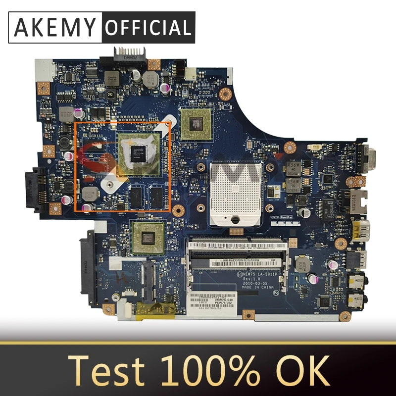 

AkemyLaptop motherboard For ACER Aspire 5552 Mainboard MBR430200 NEW75 LA-5911P 216-0772000