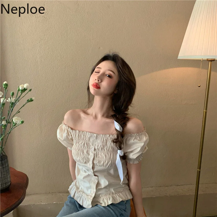 Женские блузки с квадратным воротником и длинными рукавами-фонариками весна 2020