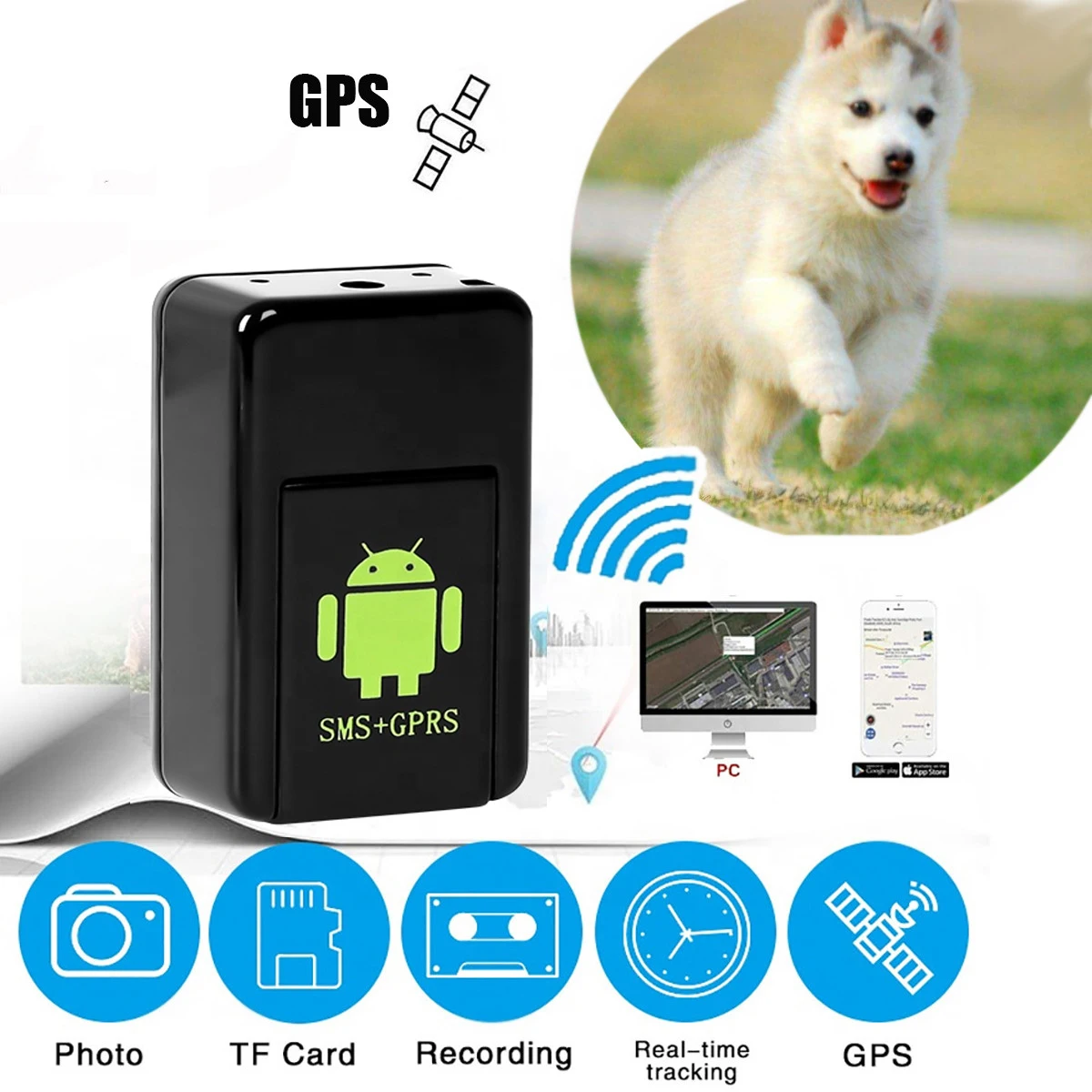 Мини трекер GPS GF08 локатор для автомобиля с SMS GPRS детей старшего возраста