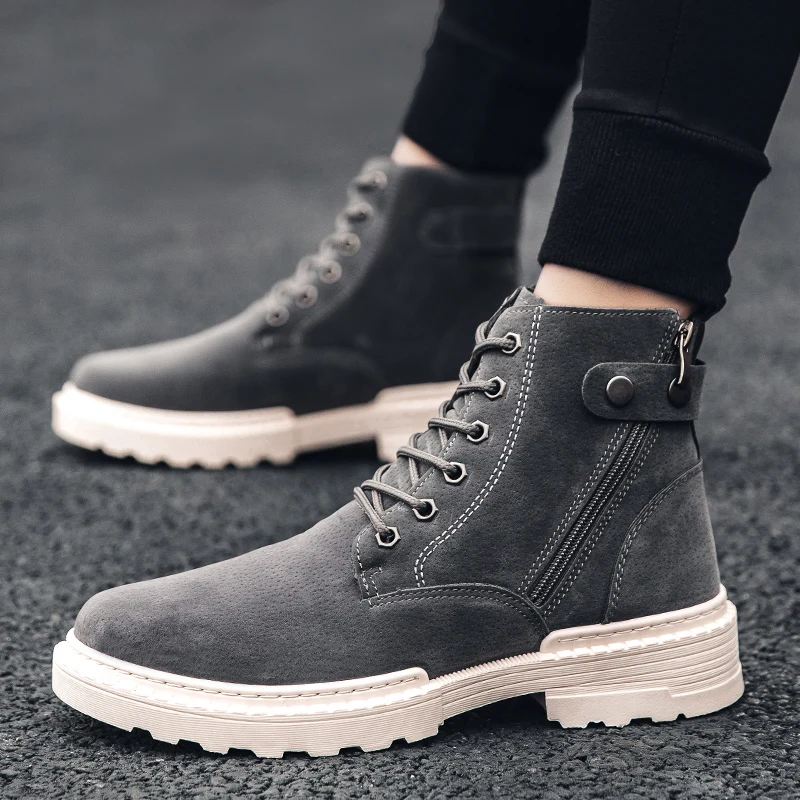 

Осень-зима 2022 модные новые мужские Ботинки Martin рабочие толстые замшевые кожаные пустынные тактические высокие повседневные мужские ботинк...