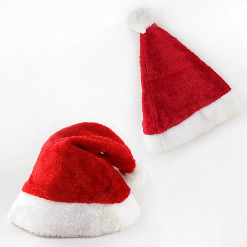 Gorro de Navidad de felpa para ni&ntilde;os y adultos, gorro de felpa, regalo de Navidad, decoraciones navide&ntilde;as para ni&ntilde;os-3