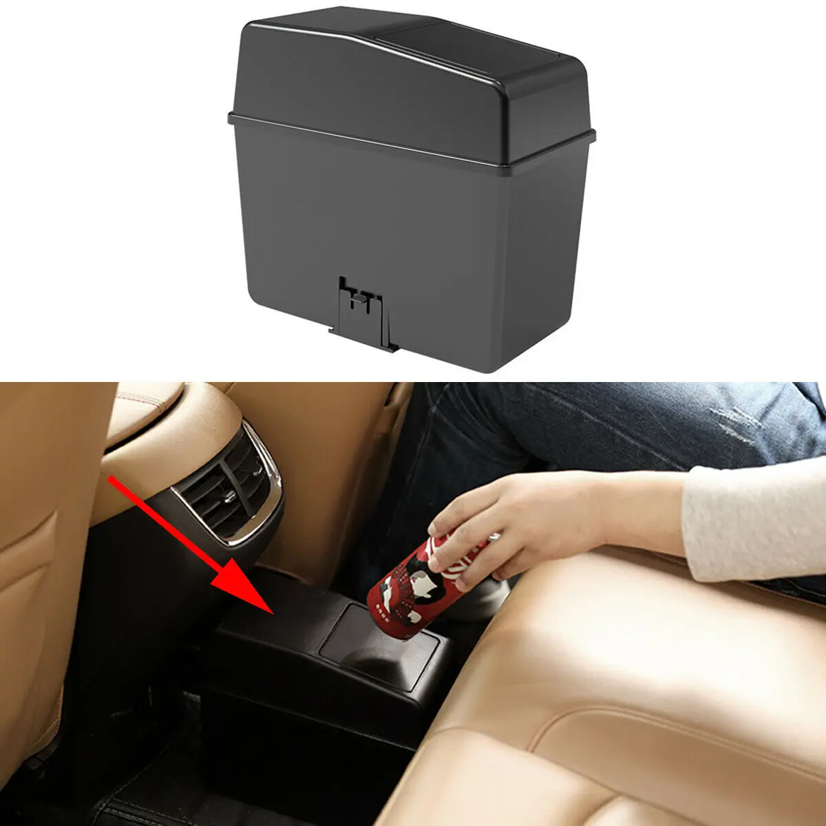 

Car Trash Can Multi-purpose Rubbish Gargage Bucket Holder Universal Auto Interior Storage Box