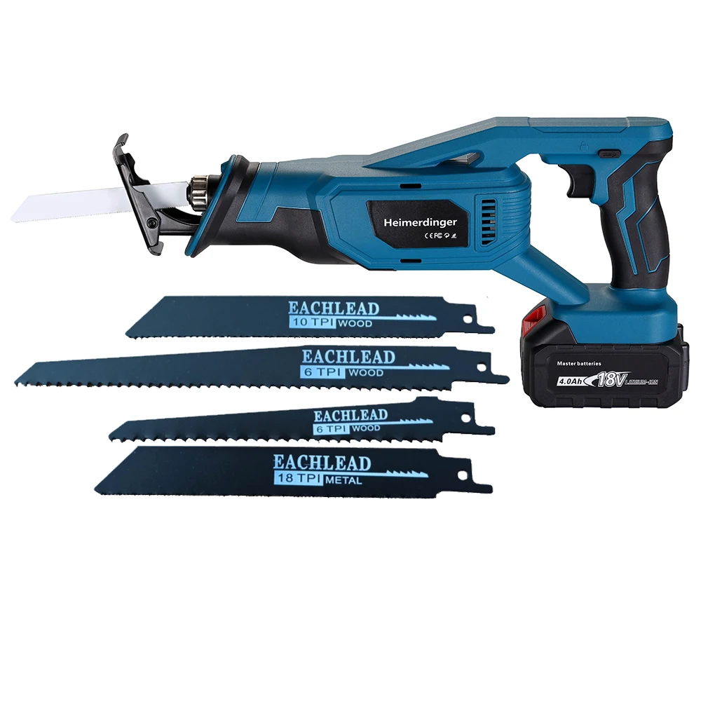 18V Lithium battery reciprocating saw 18v cordless with two 4.0 Ah batteries |