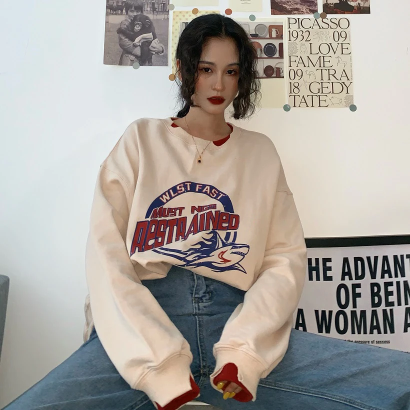 Sweatshirt Women Vintage Clothes Women Sweetshirts Korean Fashion Oversized Hoodie Harajuku Hoodie Women Pullovers Autumn Winter