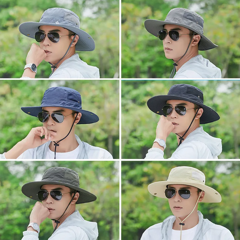 Панама Мужская сетчатая с защитой от ультрафиолетовых лучей и широкими полями 2020