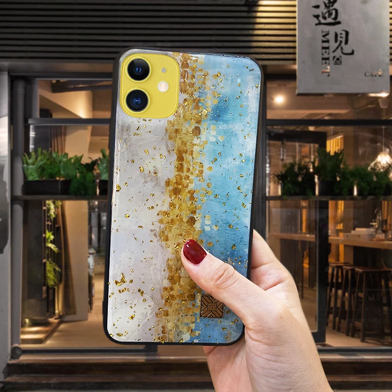 Морской эпоксидный мобильный корпус для iphone 11 pro max Ван Гог океан серии окрашенный узор iphone x xs xr max 6 7 8 plus Мягкий чехол - Цвет: Arctic Ocean