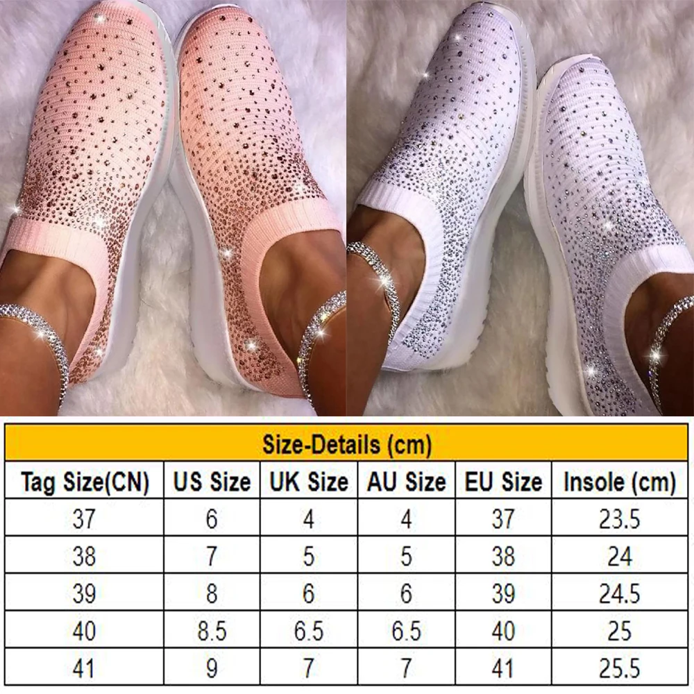 Женские кроссовки без застежки повседневные блестящие носки прогулочная обувь