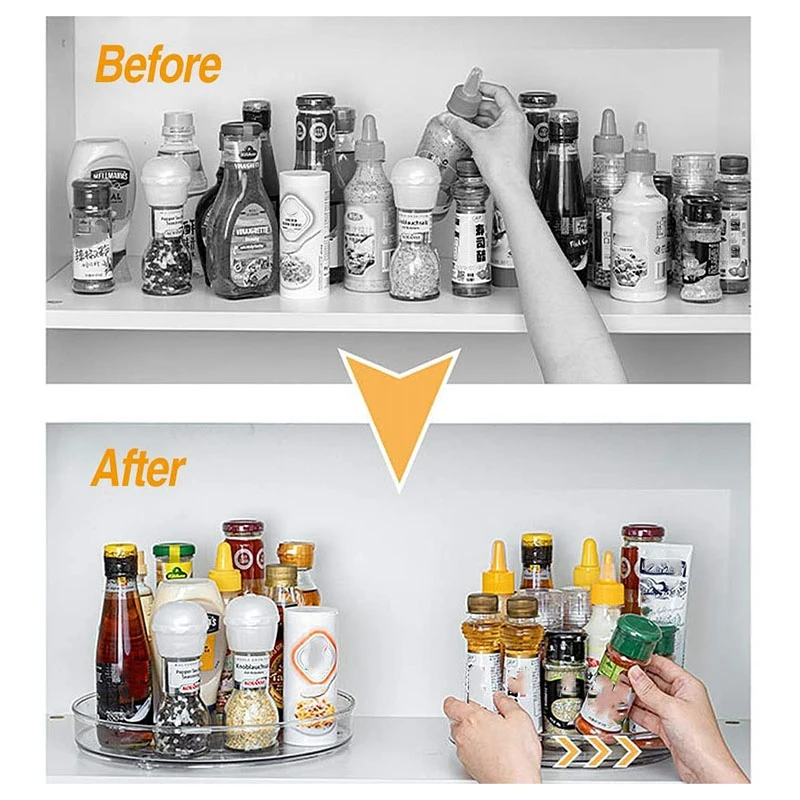 

Rotatable Food Storage Container Rotating Spice Rack Suitable for Kitchen Cabinets, Refrigerators, Countertops