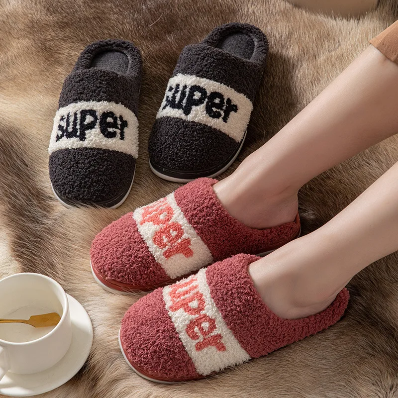 

House Slippers For Men Suede Fluffy plush Slippers warm Korean cute slippers Mixed Colors slippers for grils winter Male home