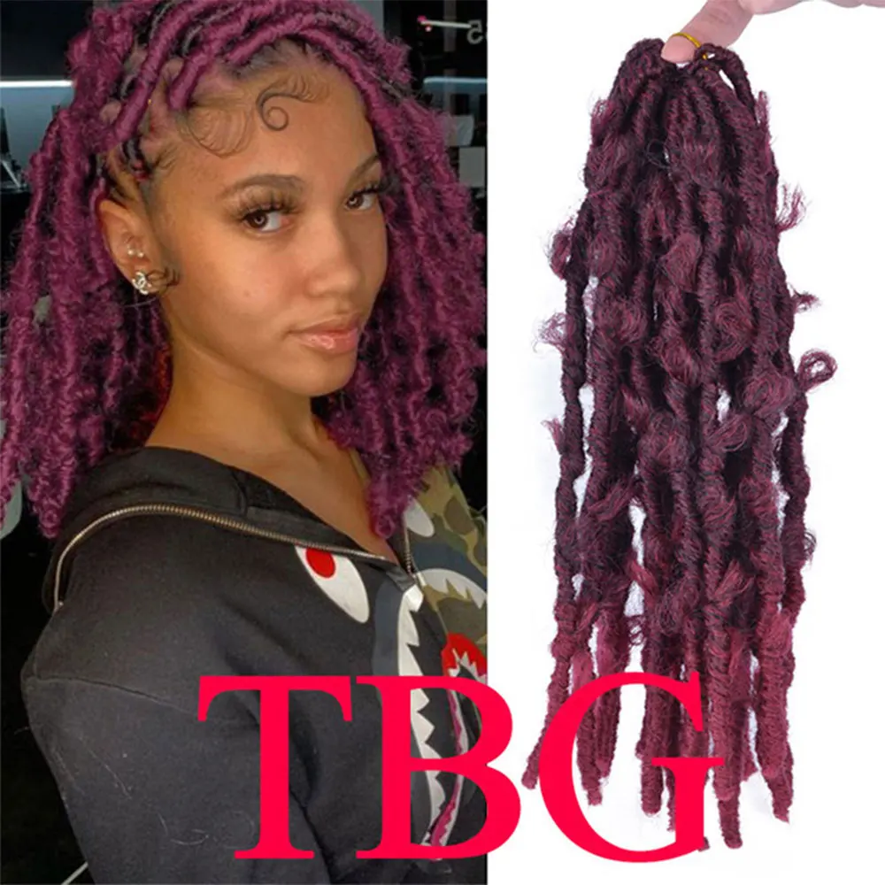 14 дюймов TBG синтетический Бабочка Искусственные локоны в стиле Crochet косы