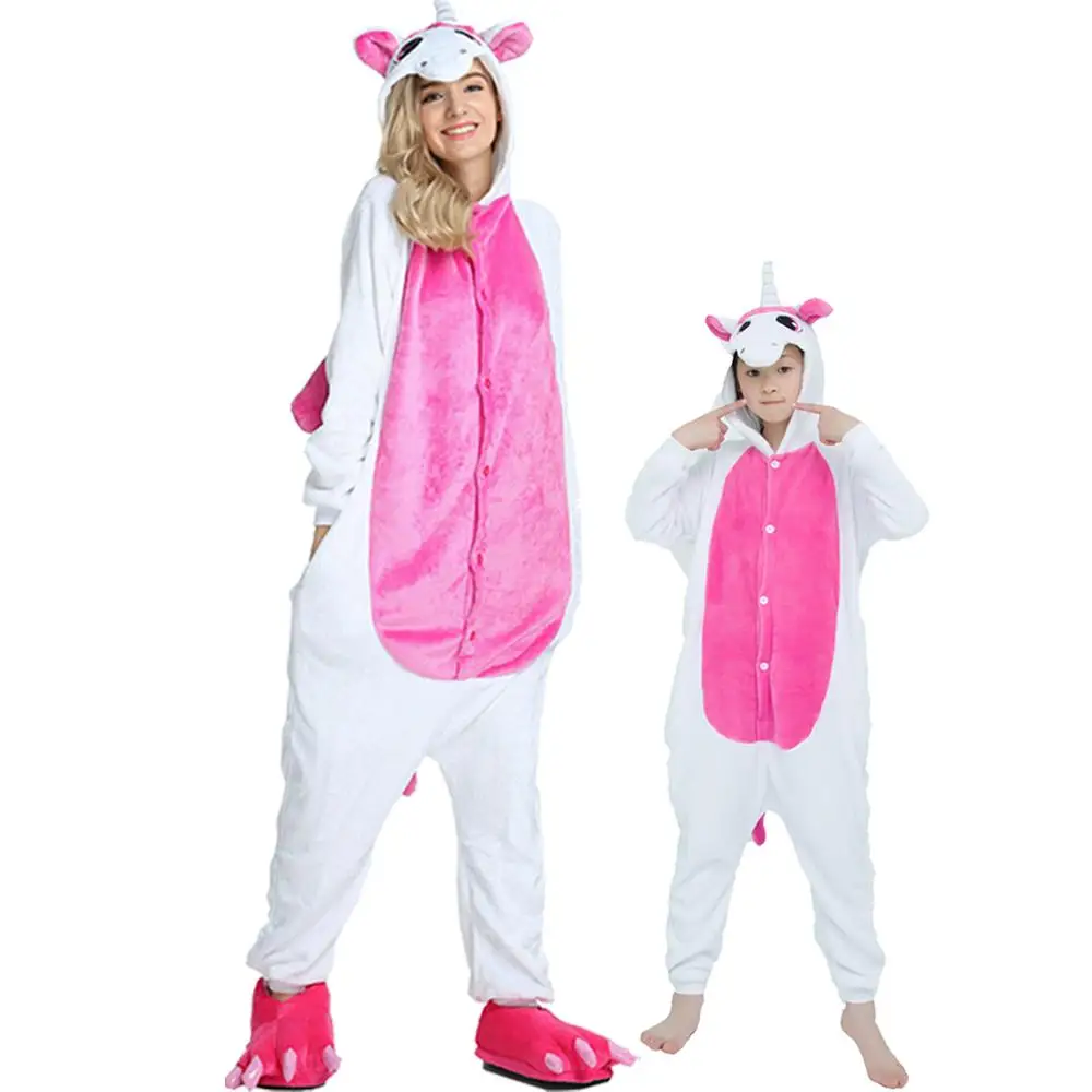 

Girls Boys Winter Stitch Unicorn Spyro Dragon Cartoon Anime Animal Pajamas Kids Hooded Sleepwear Flannel Onesie Children Pajamas