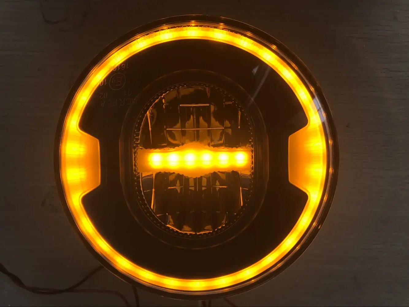 E mark number Lights 7 дюймовый Светодиодный отражатель фары &quotБелый DRL Янтарный сигнал
