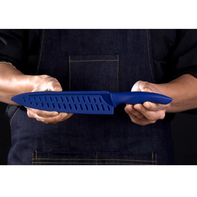 6 шт. Набор кухонных ножей из нержавеющей стали с матовым черным титановым покрытием, острые профессиональные с ножнами на.