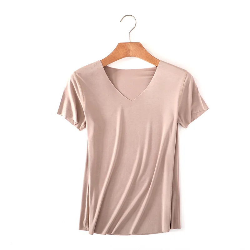 2019 корейская версия летняя футболка для женщин RibbedNo trace Slim с коротким рукавом