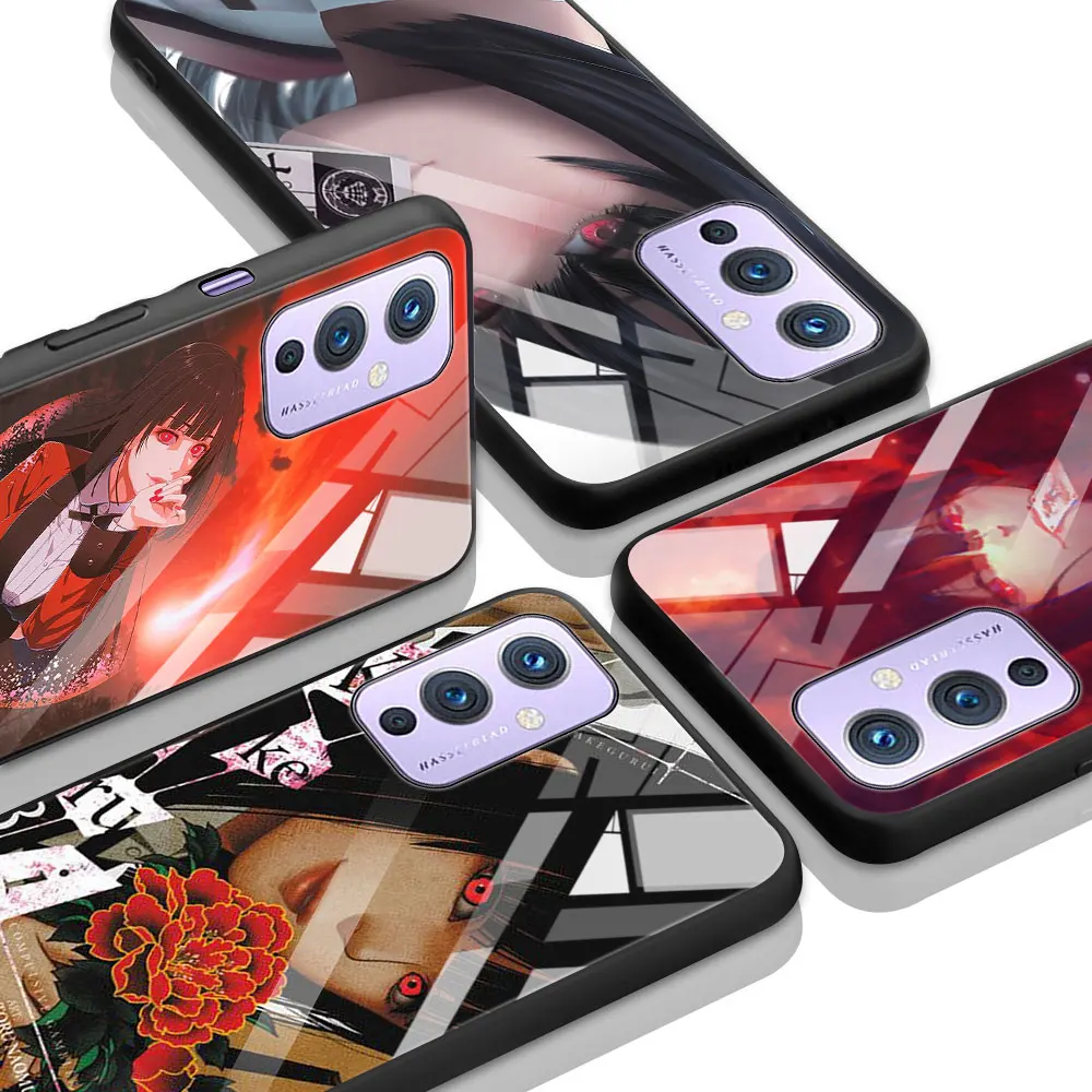 

Cell Phone Case For OnePlus 8T 8 Nord 5G 9 7 9R 7T Pro Z Tempered Glass Cover Kakegurui Jabami Yumeko Coque Luxury Capa Anime
