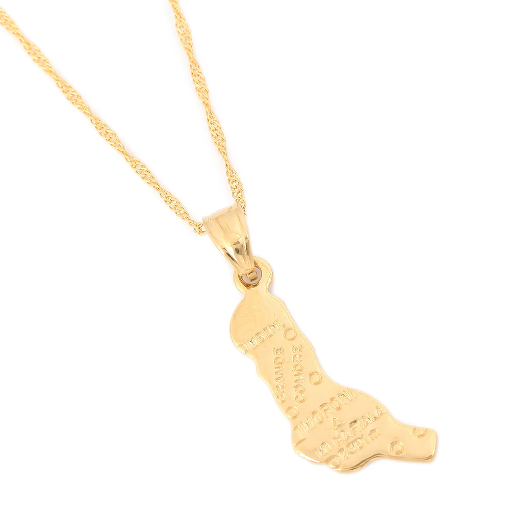 Соединенные Штаты и исламские Коморские Острова Морони кулон Карта Ожерелье для