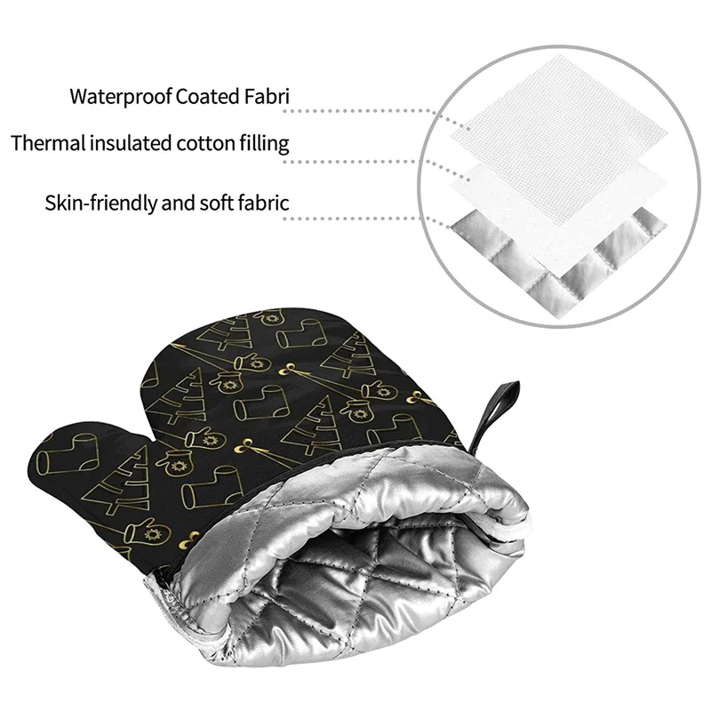 

Fun Oven Gloves and Pot Holder Heat Resistant Kitchen Microwave Gloves Flame Oven Gloves to protect hands and surfaces