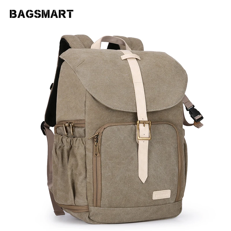BAGSMART батик холст водонепроницаемая сумка для фотокамеры на открытом воздухе