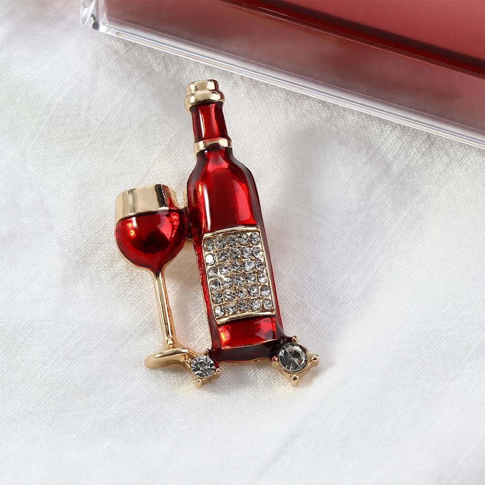 Эмалированные Броши для женщин и мужчин в виде бутылки Красного вина|Броши| |