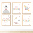 Украшение на тему космоса, Настенная картина для детской комнаты, постеры и принты на холсте, настенные картины, декор для детской комнаты