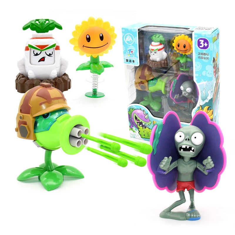 

Plants vs Zombies Anime Figure Model Toys For Boys Children Xmas Gifts Toys PVZ Peashooter Launch Plants PVC Action