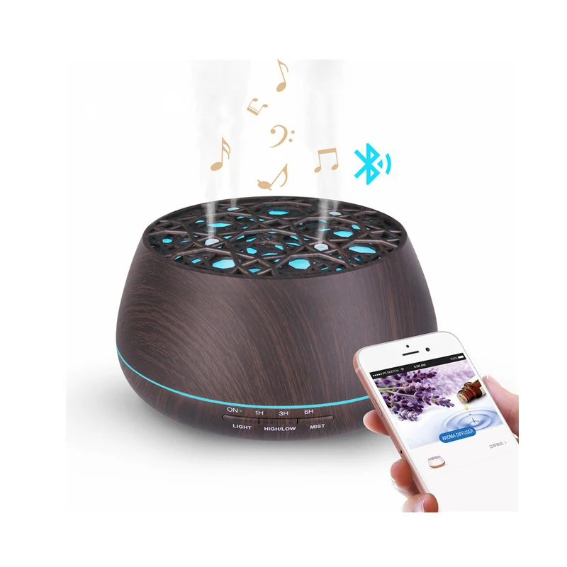 

400ml Wood Grain Ultrasonic Aroma Essential Oil Diffuser with Bluetooth Wireless Music Speaker timer Aromatherapy Air Humidifier