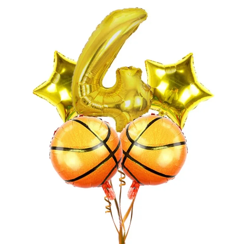 5 шт. 18 дюймов баскетбольные цифровые пятиконечные звезды алюминиевая пленка