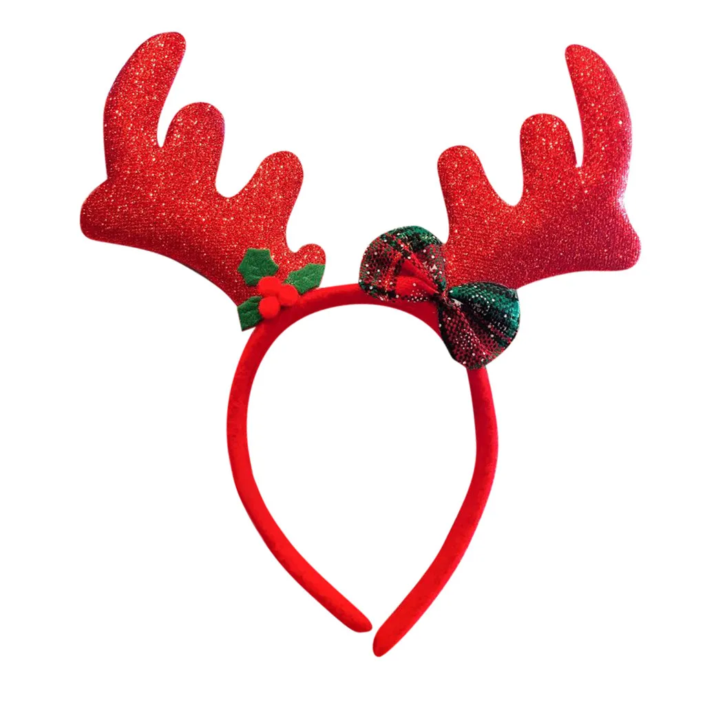 Рождественская Одежда для взрослых и маленьких девочек маскарадные рога с